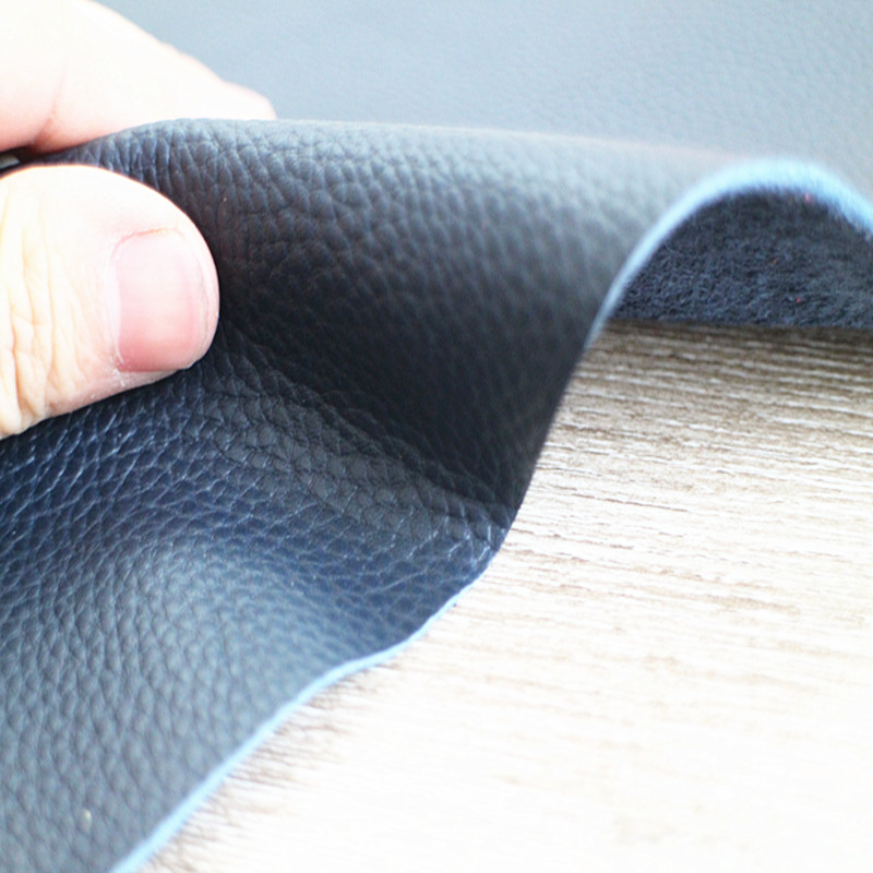 牛皮皮料厚2.0mm深蓝色荔枝纹真皮头层牛皮整张皮料