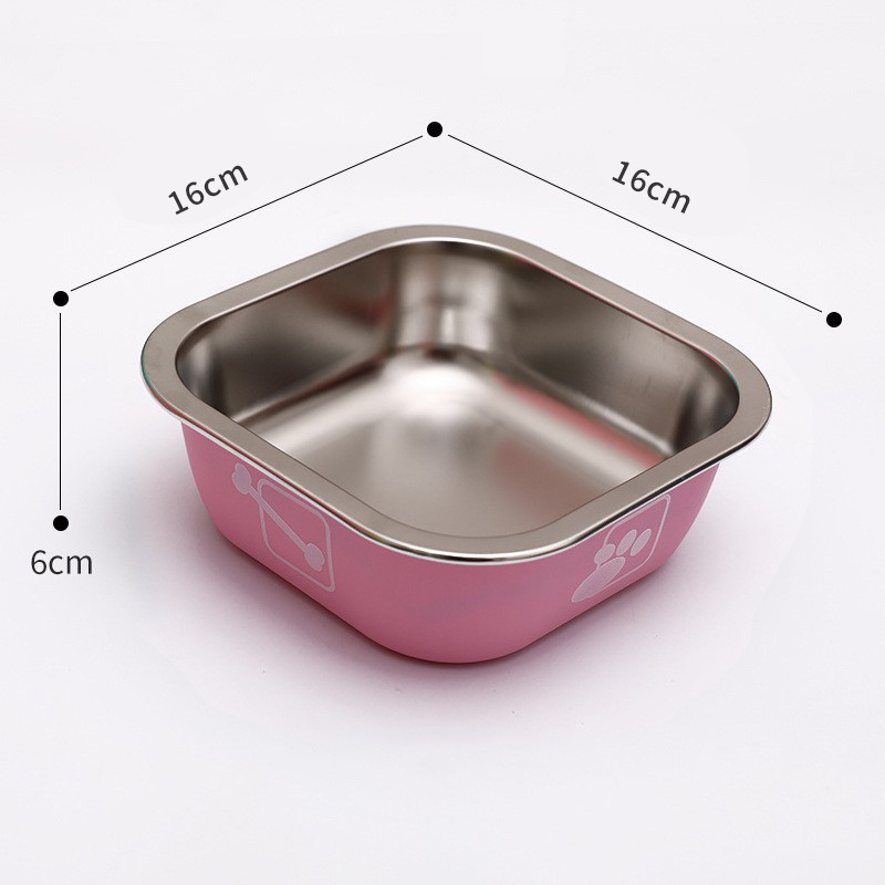 Perro Tazón de acero inoxidable gato tazón antidetonante perro antideslizante Tazón de arroz gato beber tazón para mascotas gran capacidad alimentador de mascotas