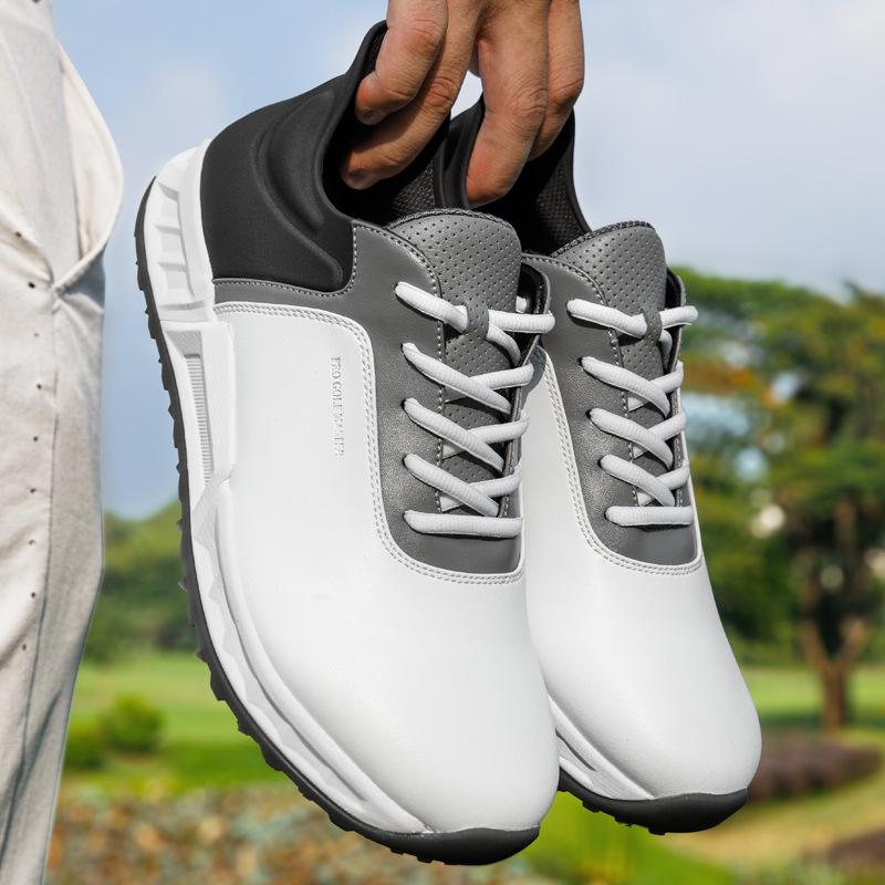 Giày golf PGM nam đế đệm lò xo chống trượt thoáng khí mùa hè — Snow Shadow Grey [phần trên chống thấm nước/lò xo đệm/chân chống trượt đã được cấp bằng sáng chế] XZ439