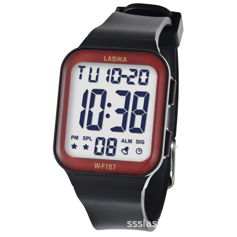 Lasika Small Square Cross-Border Popular Multi-Functional Luminous Waterproof Export Student Gift Digital Sports Watch