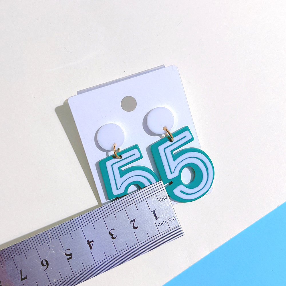 1 Pair Fashion Number Arylic Womenu0027S Drop Earrings