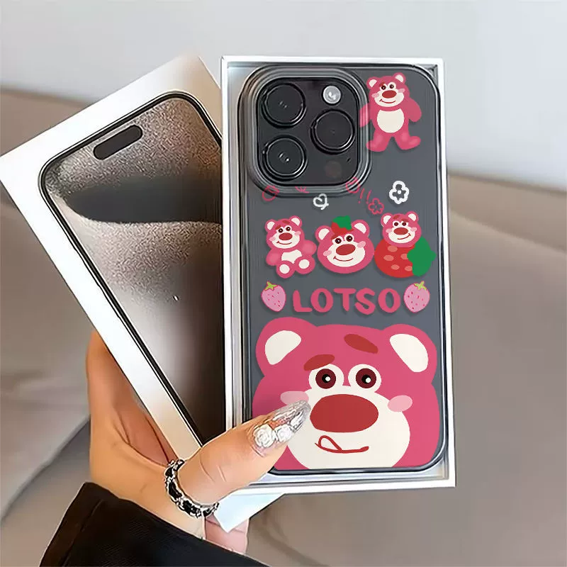 Чехол для телефона Apple, мультяшный милый с клубникой, матовый, для Pro 14 Pro Max