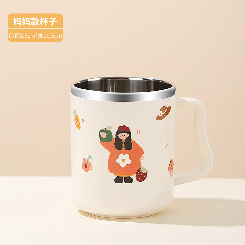 食品级304不锈钢杯儿童杯家用漱口杯加厚隔热耐摔刷牙杯杯口光滑|undefined