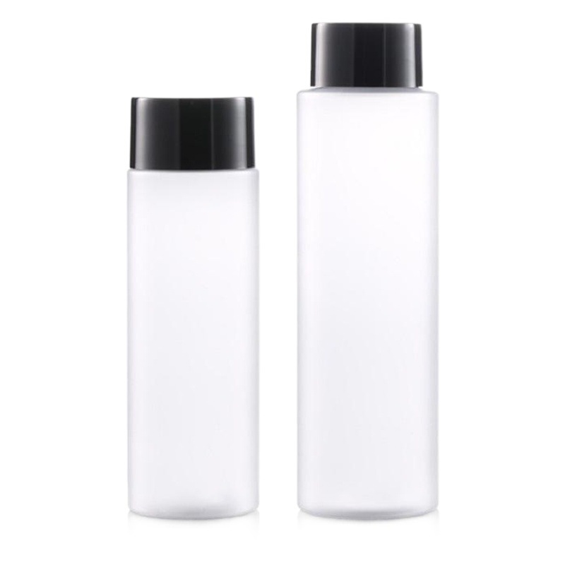 Botella de loción cosmética de 100 ml, botella de plástico para tónico de 200 ml con hombro plano esmerilado, sub-botella de rocío puro cosmético, producto para el cuidado de la piel.