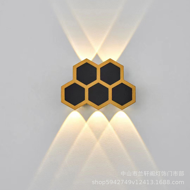 New outdoor wall lamp outdoor waterproof wall washing lamp bedroom whole house courtyard balcony stairs Wall hexagonal lighting New outdoor wall lamp outdoor waterproof wall washing lamp bedroom whole house courtyard balcony stairs Wall hexagonal lighting