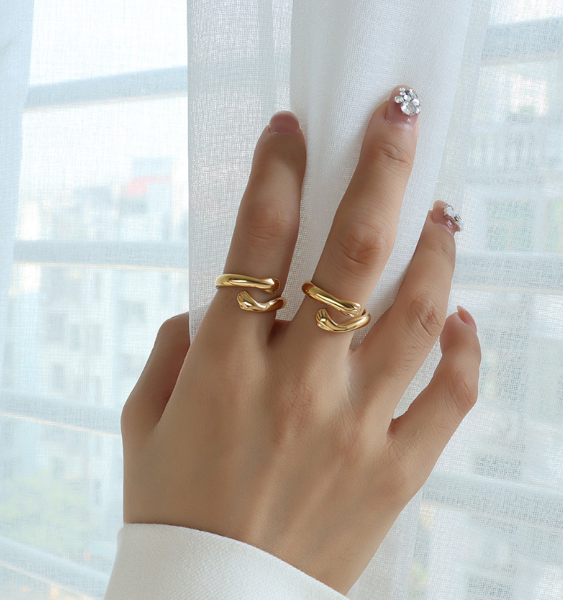 3g Weight PVD Coated Real Gold Plated 18K Gold Geometric 304 Stainless Steel Fashion Waterproof Non Tarnish