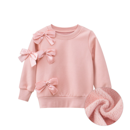 Girls Autumn Korean Style Sweater Wholesale 2024 New Children's Clothes Children's Autumn Velvet Pullover One Piece Dropshipping