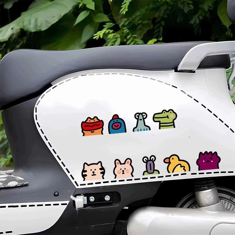 Car Small Animal Pattern Stickers for Kidsren Hand-Painted Cartoon Scratches to Cover the Body Decoration on Both Sides of the Electric Car