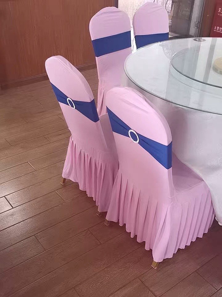 Elastik süt ipek sandalye kılıfı katlı etek sandalye örtüsü düğün otel bütün kanepe örtüsü dış ticaret toptan otel tekstili