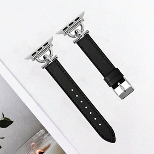 Women's Genuine Leather Watch Strap Suitable for Apple Watch Ultra/Se87654321D Buckle New Model 2024 New Model