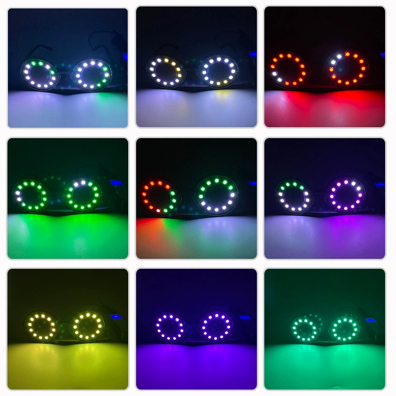 LED-спиральные светящиеся очки, мигающие очки для клуба, танцпола и сцены, реквизит для вечеринки, разноцветные очки в подарок