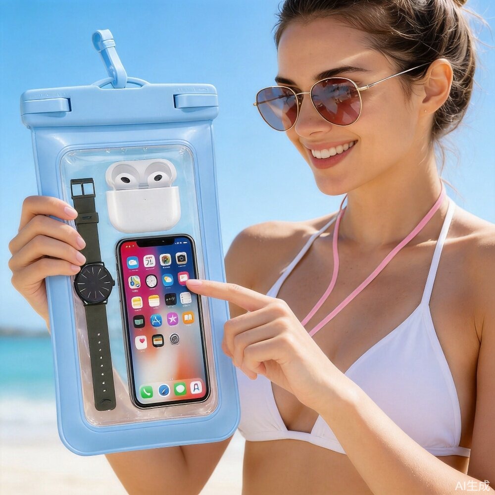 Manufacturer Wholesale New Environmentally Friendly Mobile Phone Waterproof Bag with Touch Screen Transparent Swimming Waterproof Bag Hanging Neck Mobile Phone Waterproof Case