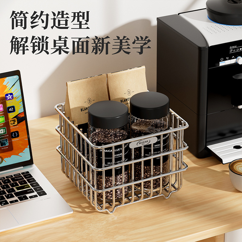 不锈钢壁挂式菜篮子厨房置物架沥水篮姜蒜收纳篮台面多功能整理筐|undefined