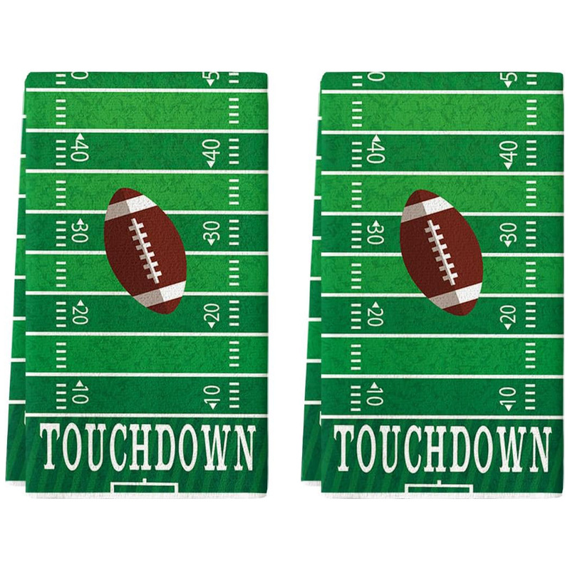 Amazon Temu Green Football Kitchen Towel Dish Towel, Farmhouse Fall Decorative Hand Towel