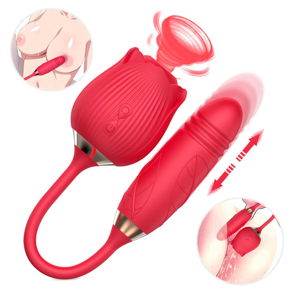 Cross-Border Popular Full-Flower Vibrator 2Nd Generation and 3Rd Generation Double-Headed Sucking Vibrating Massage Stick Female Sexual Masturbation Artifact