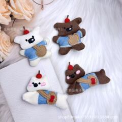 韓国イン新しいデニムバックパッククマ子犬子供のヘアピン充填綿ジュエリーアクセサリー衣類 diy アクセサリー