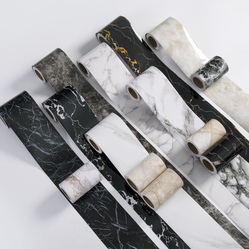 Cross-border self-adhesive marble skirting line waist line window sill door frame waveguide line decorative corner line floor tile sticker Cross-border self-adhesive marble skirting line waist line window sill door frame waveguide line decorative corner line floor tile sticker