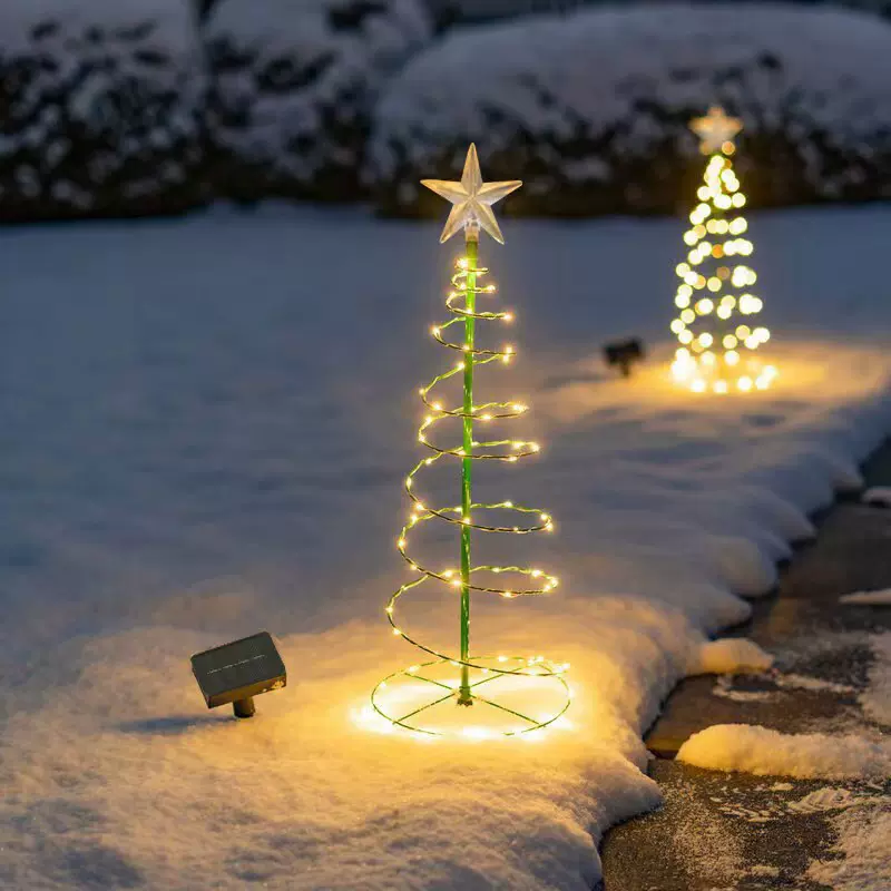 Solar christmastree跨境爆款太阳能圣诞节装饰圣诞树户外庭院