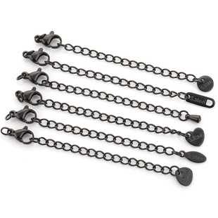Cross-border color black stainless steel lobster clasp tail chain suit DIY necklace bracelet jewelry basic accessories in stock