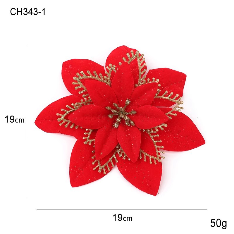 Nuevo árbol de Navidad decoración simulación flores de Navidad DIY tres capas festivales tridimensionales diseño de atmósfera de Navidad simulación flores