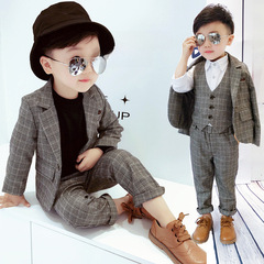 2023 Autumn/Winter New Collection Men Women Children's Suit Set Checkered Suit Jacket Two-Piece Set Three-Piece Set British Academic Style