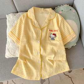 睡衣女款夏季云朵棉短袖薄款2025新款hellokitty可外穿家居服套装