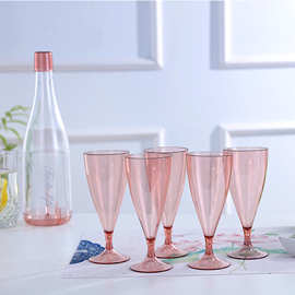 PS透明水杯塑料红酒杯香槟杯套装户外便携创意酒吧杯子塑料高脚杯