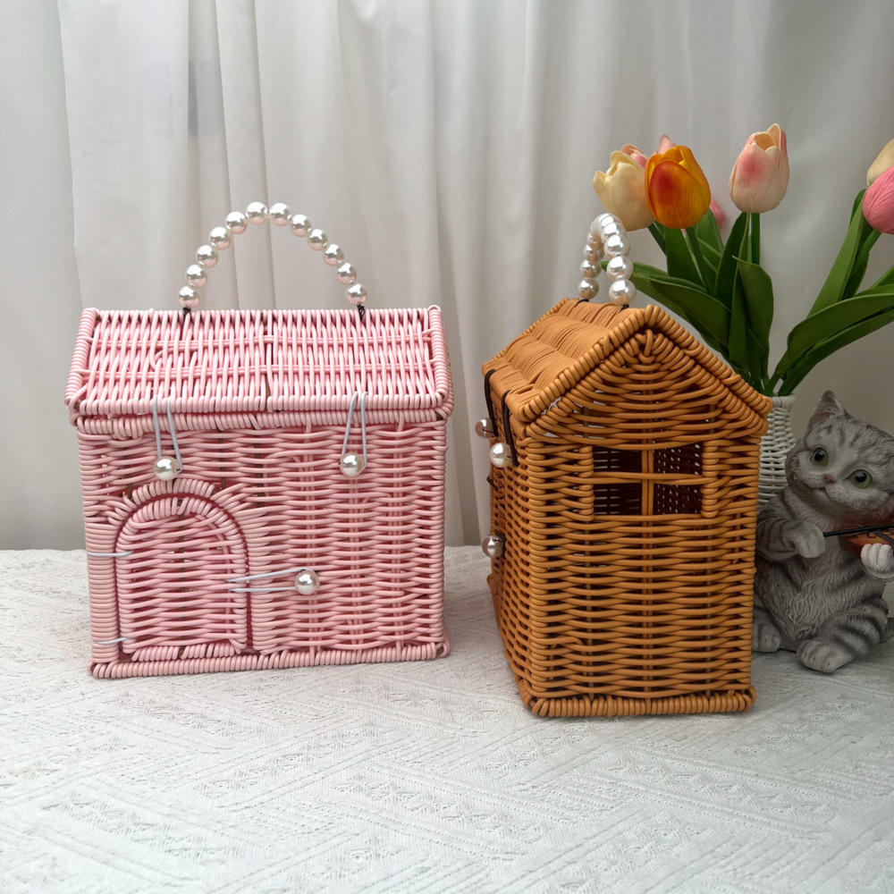 Imitación creativa de Ratán tejiendo pequeñas cestas con regalos de mano, cajas de regalo para regalos, cajas de regalo para festivales image 3