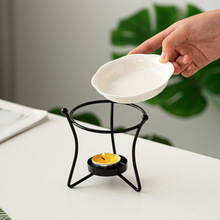 跨境出口香薰灯精油炉精油蜡烛灯香薰SPA铁艺配陶瓷碟桌面装饰