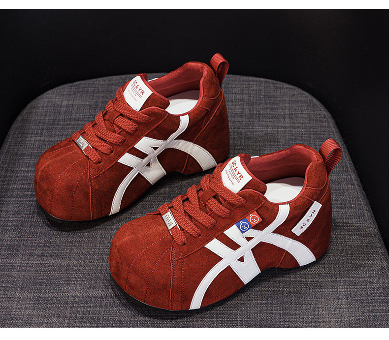 Giày sneaker nữ chunky đế dày phong cách Birkenstock mũi to, thời trang retro Mỹ, tăng chiều cao — M2982 li đơn màu vàng, M2982-1 màu nâu cộng với nhung, M2982-1 màu xám nhung, M2982 lớp lót đơn màu xám chi tiết 29