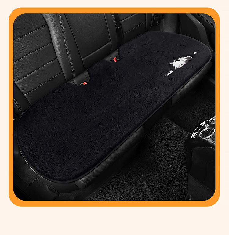 Winter car seat cushion cartoon plush cushion car seat cushion rear universal warm three-piece plush non-slip seat