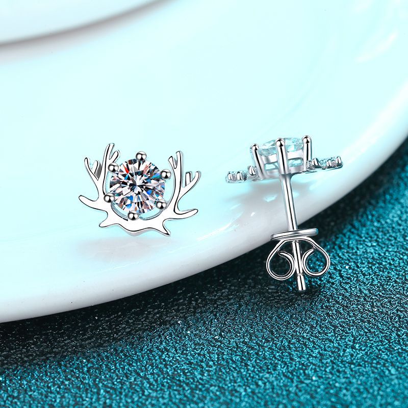 D Color Moissanite Hoop Earrings In Sterling Silver Simple Style_voghion.com