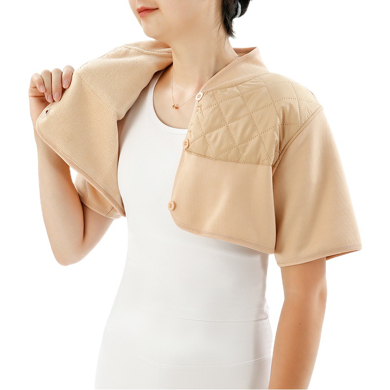 Down velvet de velvet shoulder pad fleece-lined thickened long-sleeved men's sleeping women's confinement cold-proof warm autumn and winter shoulder protection waistcoat