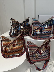 Bags 2026 New Ethnic Style Women's Shoulder Bag Fashionable Large Capacity Crossbody Bag Cross-Border Women's Bag