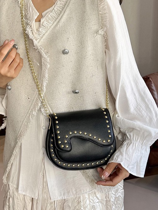 Bolso de diseño de nicho para mujeres 2026 comercio exterior nuevo bolso de cadena multicapa, tela de alta calidad, silla de remaches