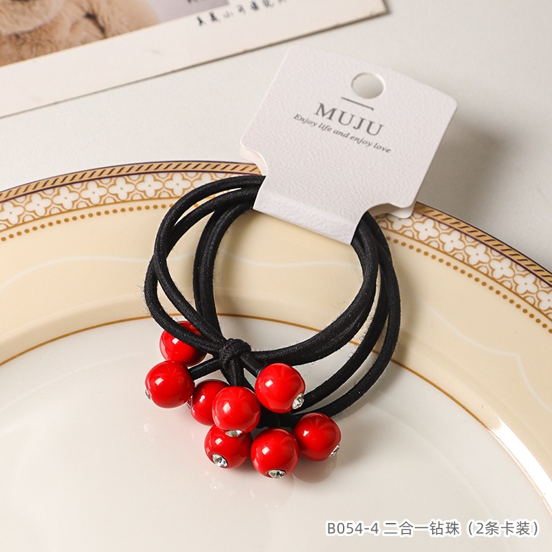 [Carga de tarjeta] sensación de alto nivel coreano de cabello de código de barras de moda de alta elasticidad de cabello anillo de cabello correa de cola de caballo