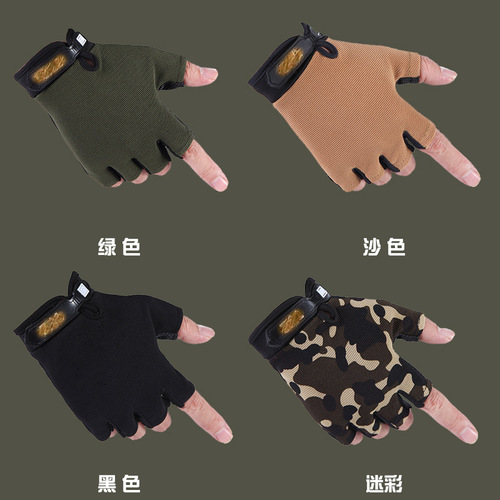 Spring and Summer Thin Half-Finger Tactical Training Gloves for Men, Sports Fitness Cycling Driving Outdoor Hiking Fitness Gloves for Men