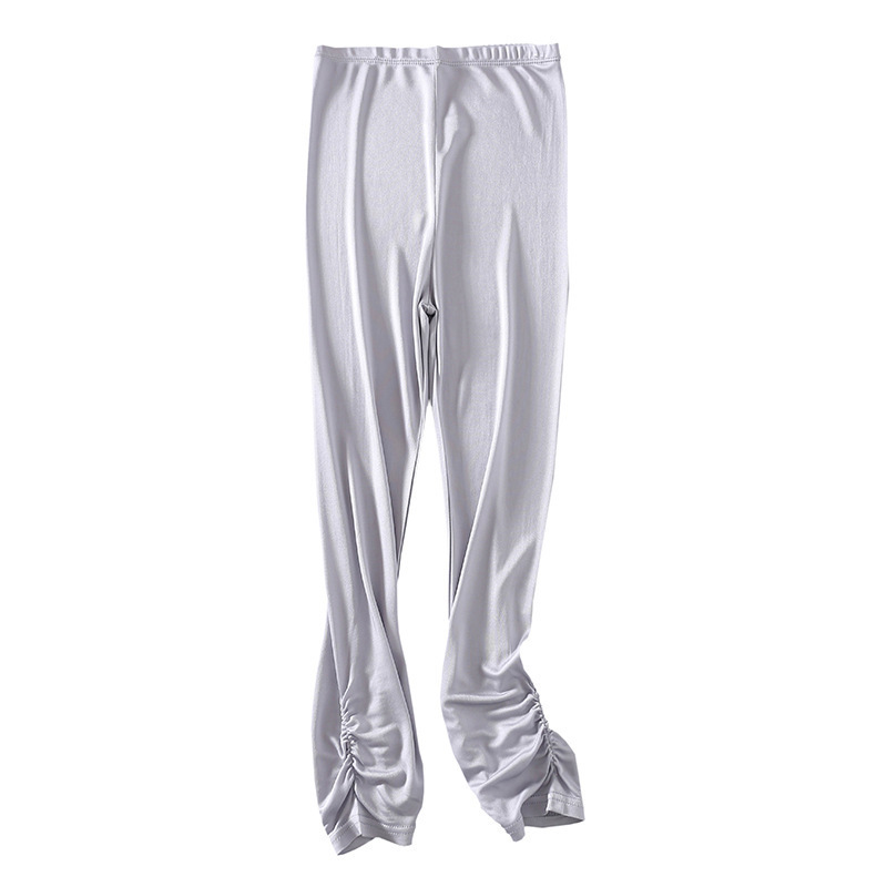 New Style Silk Leggings Women's High-End Mulberry Silk Capri Pants Skinny Pants Outer Wear Slimming Hip Stomach Pants New Style Silk Leggings Women's High-End Mulberry Silk Capri Pants Skinny Pants Outer Wear Slimming Hip Stomach Pants