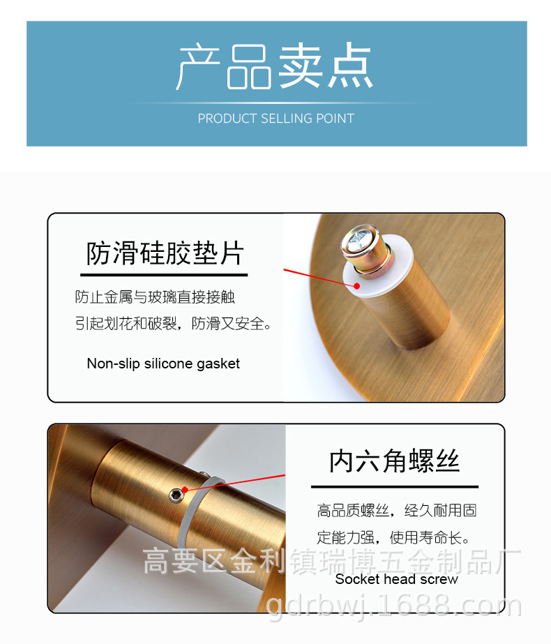 古铜色雕刻门把手中式玻璃门木门把手实心铝板定制对装