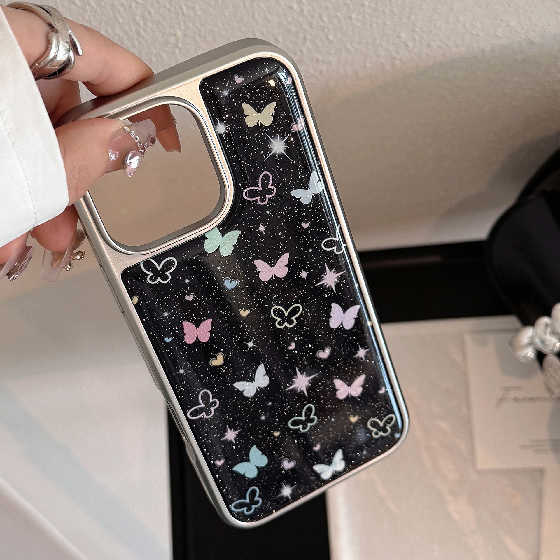 Protective Phone Case With Star And Butterfly Pattern For Iphone_voghion.com