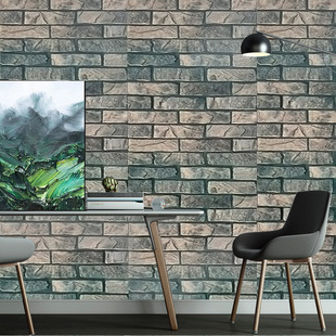 Cross-border explosions French retro brick self-adhesive wallpaper waterproof bedroom home decoration building materials TV background wall pvc wallpaper