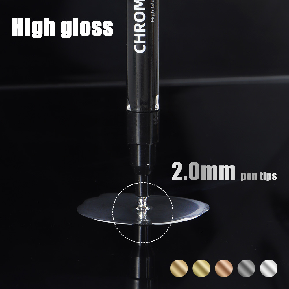 Espejo de color metálico cromado lápiz de pintura brillante modelo diy pintura reposición de color lápiz impermeable al por mayor