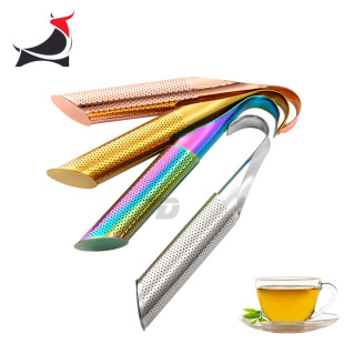 in stock 304 stainless steel pipe tea compartment hanging tea maker tea compartment funnel type tea filter with handle tea strainer
