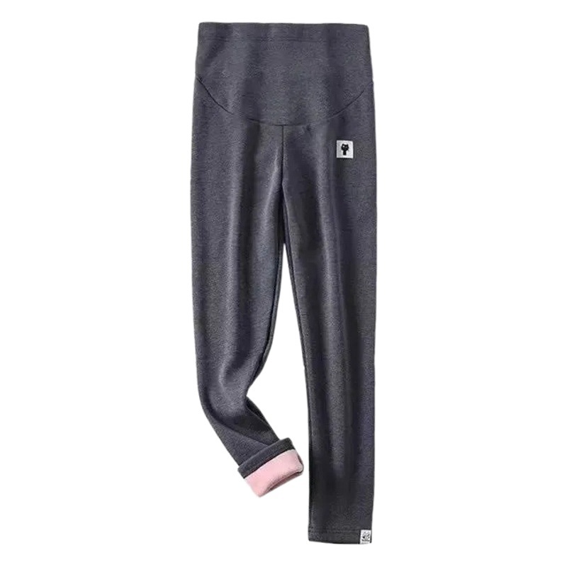 Ropa de maternidad Otoño e Invierno forro polar caliente cintura alta vientre apoyo pantalones primavera y verano leggings delgados no-invertido terciopelo exterior desgaste estiramiento
