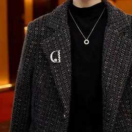 一件代发直播爆款2025秋冬新款时尚金貂绒闪银气质减龄小西装外套