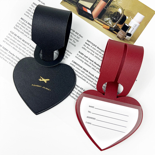 Luggage bag tag, suitcase boarding pass, luggage leather tag, checked name anti-lost small pendant luggage tag