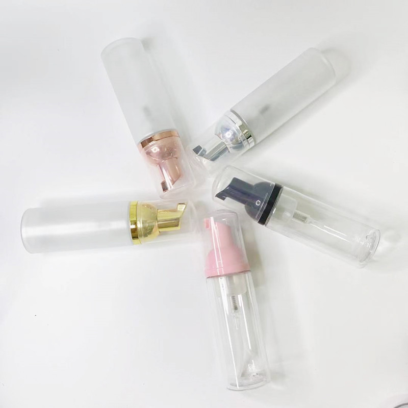 Botella de mousse transparente mate esmerilada de 30 ml, 60 ml, 100 ml, botella de espuma para limpieza, botella de espuma PET