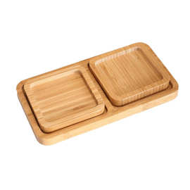 竹木制圆形托盘多肉花盆竹托点心盘配件隔热防滑竹异形茶杯垫批发