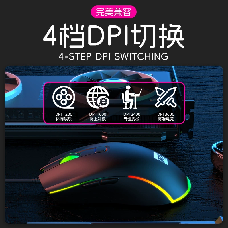 Игровая проводная мышь R8 Brand 6D цветная для офиса и компьютера, универсальная USB, светящаяся e-sports