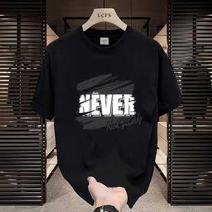Heavy Cotton Short-sleeved T-shirt Casual Trendy Men's and Women's Summer Instagram Style All-match Round Neck Top Trendy All-match Men's Half-sleeve Top